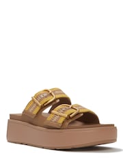 FitFlop Yellow Gen-FF Max Buckle Stripe Webbing Two Bar Slides - Image 4 of 6