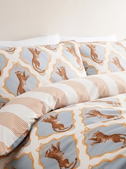 Chelsea Peers Natural Cotton Gilded Tiger and Stripe Print Reversible Bedding Set - Image 3 of 3