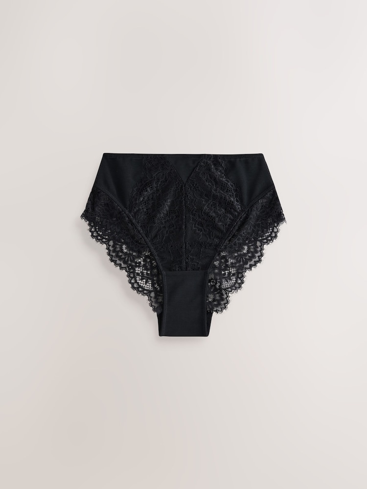 Black/Nude Tummy Control Lace Shaping Knickers 2 Pack - Image 2 of 5