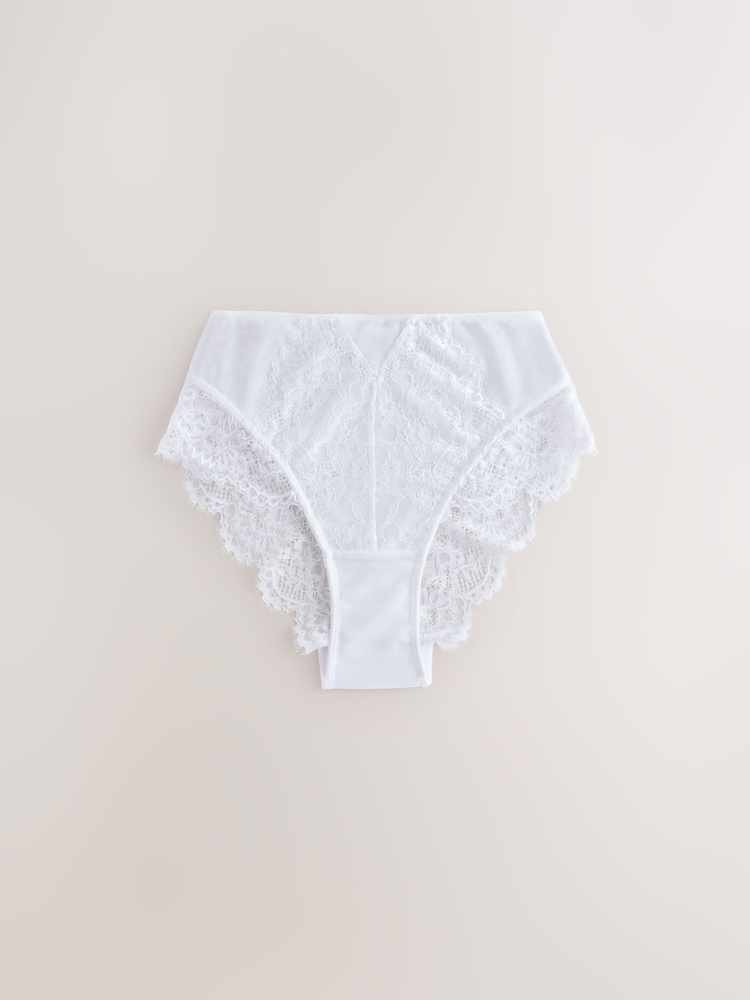 Blush/White Tummy Control Lace Shaping Knickers 2 Pack - Image 2 of 5