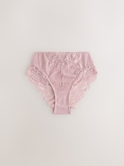 Blush/White Tummy Control Lace Shaping Knickers 2 Pack - Image 6 of 8