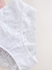 Blush/White Tummy Control Lace Shaping Knickers 2 Pack - Image 8 of 8