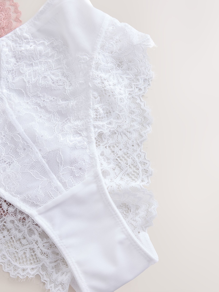 Blush/White Tummy Control Lace Shaping Knickers 2 Pack - Image 8 of 8 Blush/White Tummy Control Lace Shaping Knickers 2 Pack - Image 8 of 8