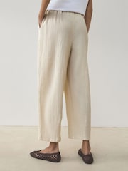 Schokoladenbraun/Neutral - Textured Barrel Leg Trousers With Linen 2 Pack - Bild 4 von 9
