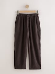 Schokoladenbraun/Neutral - Textured Barrel Leg Trousers With Linen 2 Pack - Bild 6 von 9