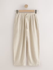Schokoladenbraun/Neutral - Textured Barrel Leg Trousers With Linen 2 Pack - Bild 7 von 9
