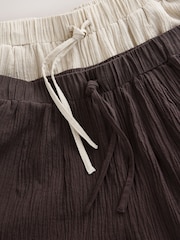 Schokoladenbraun/Neutral - Textured Barrel Leg Trousers With Linen 2 Pack - Bild 8 von 9