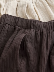 Schokoladenbraun/Neutral - Textured Barrel Leg Trousers With Linen 2 Pack - Bild 9 von 9