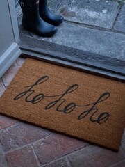 Cox & Cox Natural Grey Ho Ho Ho Doormat - Image 1 of 2
