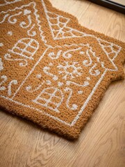 Cox & Cox Natural Christmas Gingerbread Cottage Doormat - Image 4 of 4