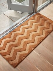 Cox & Cox Natural Double Embossed Chevron Doormat - Image 1 of 2
