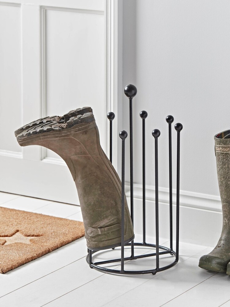 Cox & Cox Black Four Pair Round Boot Rack - Image 1 of 6