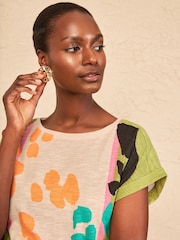 Love & Roses Khaki Green Animal Print Crew Neck Jersey T-Shirt - Image 2 of 4