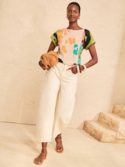 Love & Roses Khaki Green Animal Print Crew Neck Jersey T-Shirt - Image 3 of 4