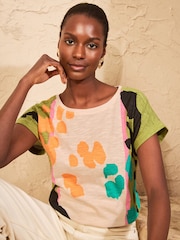 Love & Roses Khaki Green Animal Print Crew Neck Jersey T-Shirt - Image 4 of 4