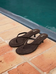 棕色 - Linzi Ascend Toe Post Heeled Sandals - 圖片 2/6