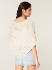 Hollister Natural Open-Stitch Sequin Poncho - Image 2 of 3