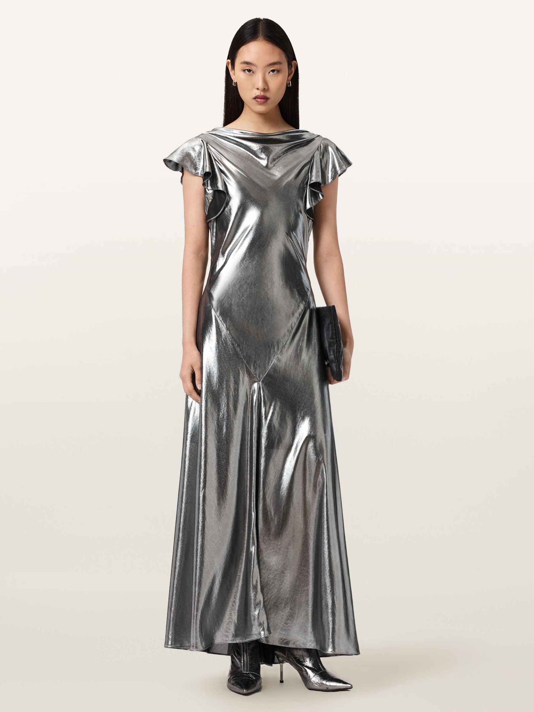 Buy AllSaints Grey Flora Dress from Next USA