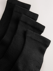 Negru - Supersoft Ribbed Ankle Socks 4 Pack - Imaginea 7 din 7