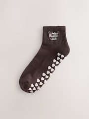 Chocolate Brown/Oatmeal Pilates Gripper Socks 2 Pack - Image 3 of 5