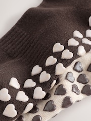 Chocolate Brown/Oatmeal Pilates Gripper Socks 2 Pack - Image 4 of 5