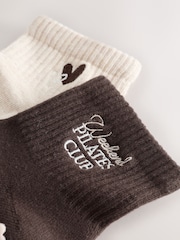 Chocolate Brown/Oatmeal Pilates Gripper Socks 2 Pack - Image 5 of 5