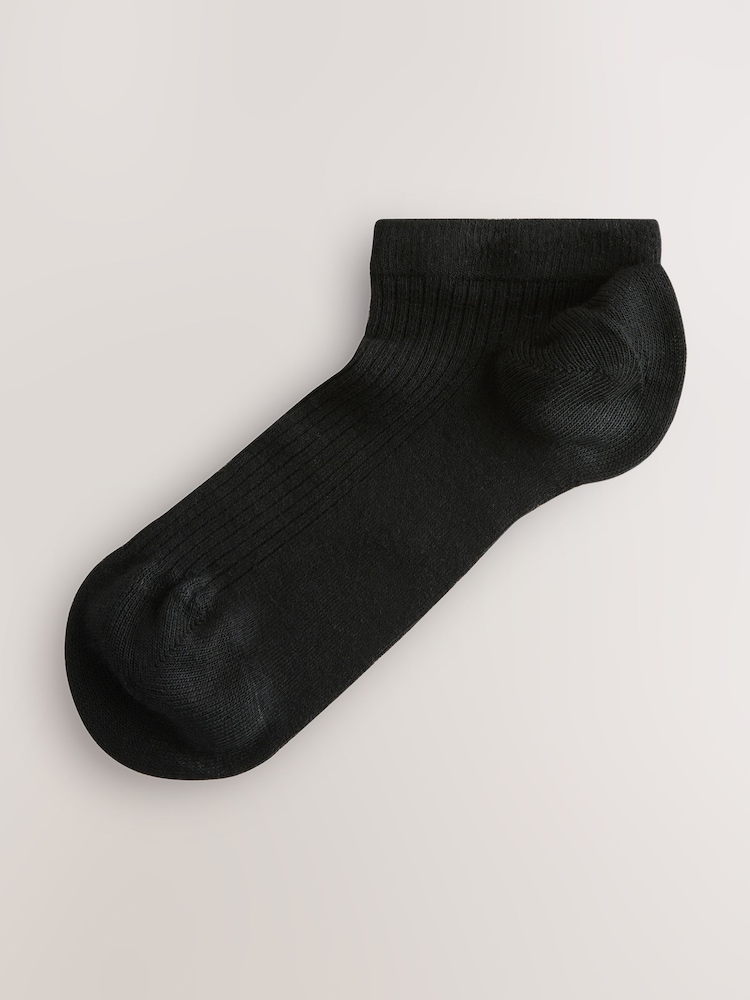 Black Supersoft Ribbed Trainer Socks 4 Pack - Image 2 of 7 Black Supersoft Ribbed Trainer Socks 4 Pack - Image 2 of 7