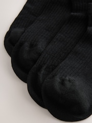 Black Supersoft Ribbed Trainer Socks 4 Pack - Image 6 of 7
