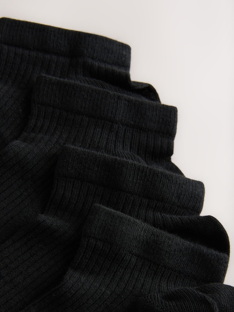 Black Supersoft Ribbed Trainer Socks 4 Pack - Image 7 of 7 Black Supersoft Ribbed Trainer Socks 4 Pack - Image 7 of 7