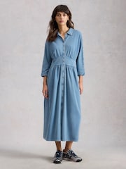 White Stuff Blue Lottie Jersey Denim Dress - Image 1 of 6