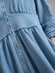 White Stuff Blue Lottie Jersey Denim Dress - Image 4 of 6