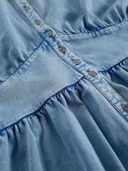 White Stuff Blue Lottie Jersey Denim Dress - Image 6 of 6