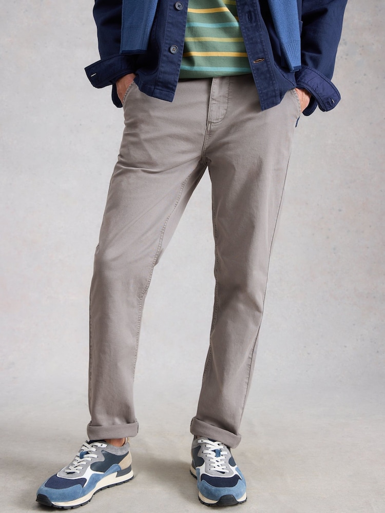 White Stuff Grey Sutton Slim Chino Trousers - Image 1 of 6
