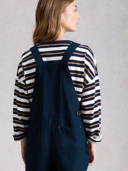 White Stuff Blue Vivian Linen Dungarees - Image 4 of 6