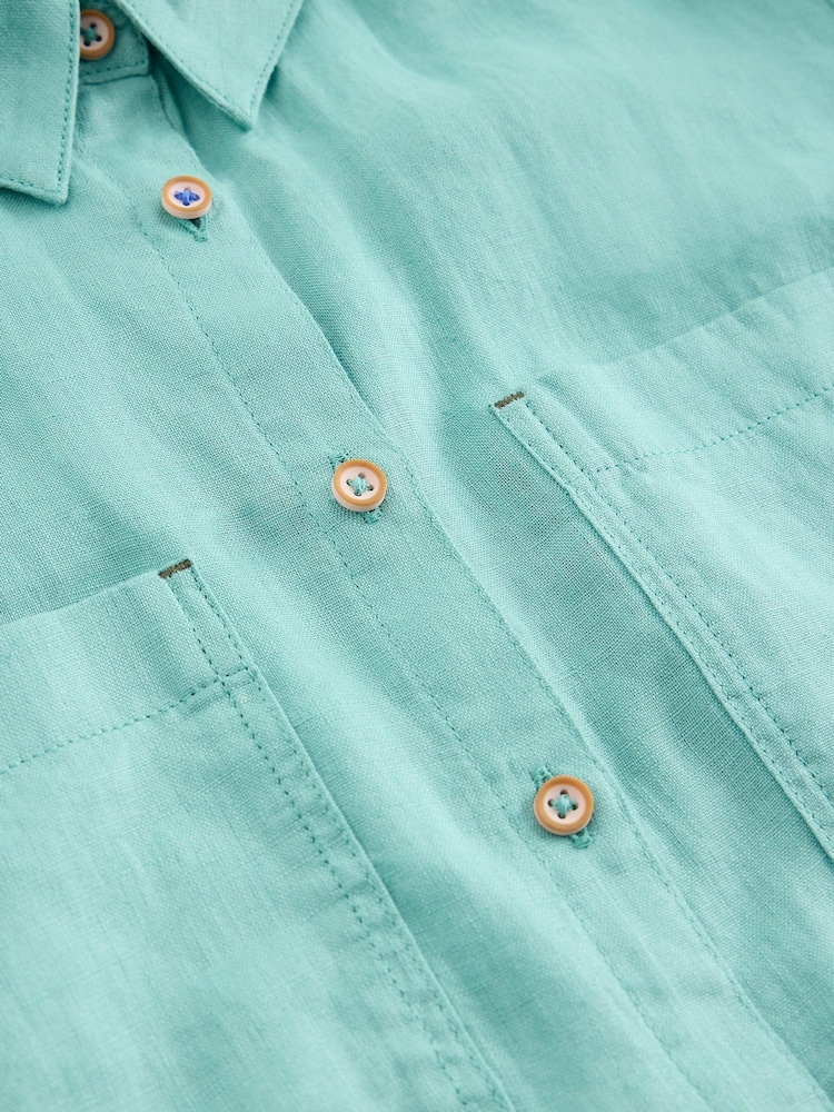 White Stuff Green Sophie Linen Shirt - Image 2 of 2