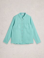 White Stuff Green Sophie Linen Shirt - Image 5 of 6