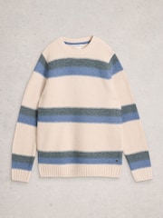 White Stuff White Baxton Stripe Crew Neck Jumper - Image 1 of 2