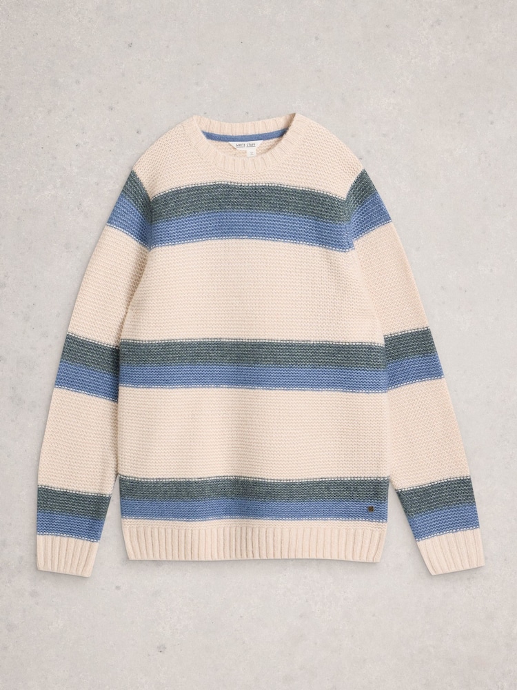 White Stuff White Baxton Stripe Crew Neck Jumper - Image 1 of 2 White Stuff White Baxton Stripe Crew Neck Jumper - Image 1 of 2
