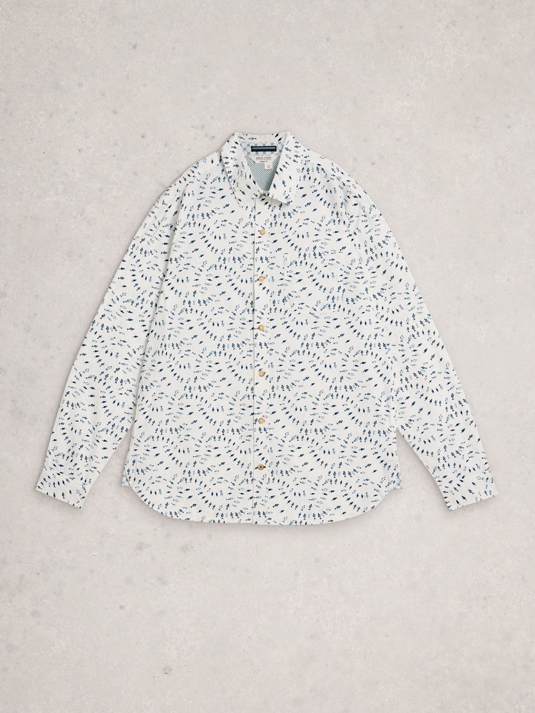 White Stuff White Finsbury Swim Fish Print Shirt - Image 1 of 2 White Stuff White Finsbury Swim Fish Print Shirt - Image 1 of 2