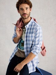 כחול  - White Stuff Ludlow Two Tone Check Shirt - תמונה 1 מתוך 6