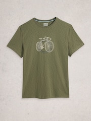 White Stuff Green Abersoch Cogs Graphic T-Shirt - Image 1 of 2