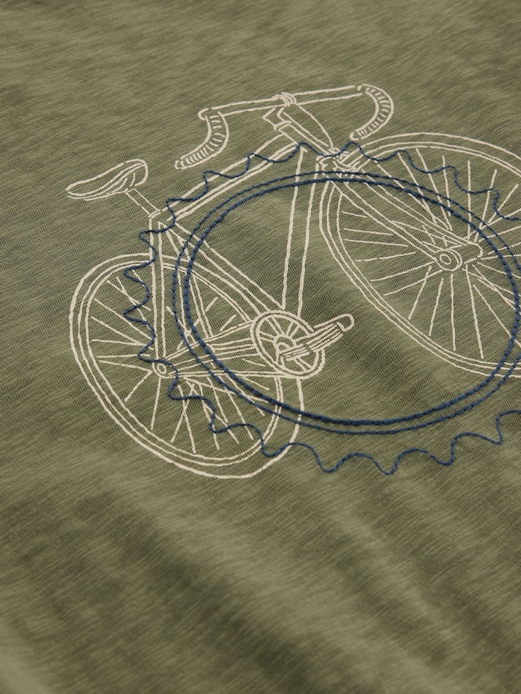 White Stuff Green Abersoch Cogs Graphic T-Shirt - Image 2 of 2