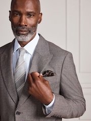 Brown Signature Slim Fit Marzotto Italian Wool Puppytooth Suit Jacket - Image 1 of 11