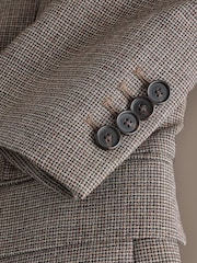 Brown Signature Slim Fit Marzotto Italian Wool Puppytooth Suit Jacket - Image 10 of 11