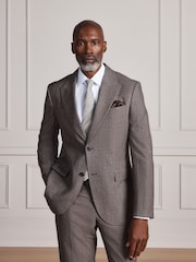 Brown Signature Slim Fit Marzotto Italian Wool Puppytooth Suit Jacket - Image 3 of 11