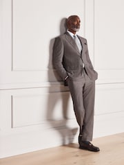 Brown Signature Slim Fit Marzotto Italian Wool Puppytooth Suit Jacket - Image 4 of 11
