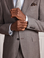 Brown Signature Slim Fit Marzotto Italian Wool Puppytooth Suit Jacket - Image 5 of 11