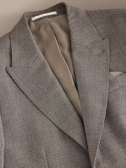 Brown Signature Slim Fit Marzotto Italian Wool Puppytooth Suit Jacket - Image 7 of 11