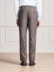 Brown Signature Slim Fit Marzotto Italian Wool Puppytooth Suit Trousers - Image 3 of 9