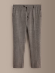 Brown Signature Slim Fit Marzotto Italian Wool Puppytooth Suit Trousers - Image 5 of 9